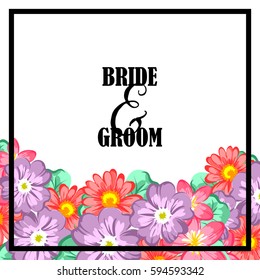 Romantic invitation. Wedding, marriage, bridal, birthday, Valentine's day.