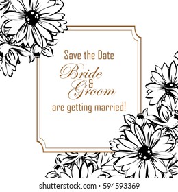 Romantic invitation. Wedding, marriage, bridal, birthday, Valentine's day.