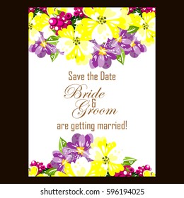 Romantic invitation. Wedding, marriage, bridal, birthday, Valentine's day.