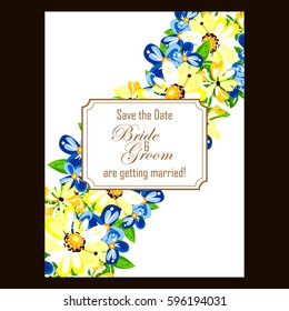 Romantic invitation. Wedding, marriage, bridal, birthday, Valentine's day.