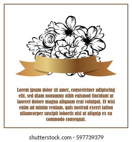 Romantic invitation. Wedding, marriage, bridal, birthday, Valentine's day.