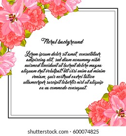 Romantic invitation. Wedding, marriage, bridal, birthday, Valentine's day.