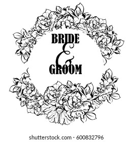 Romantic invitation. Wedding, marriage, bridal, birthday, Valentine's day.