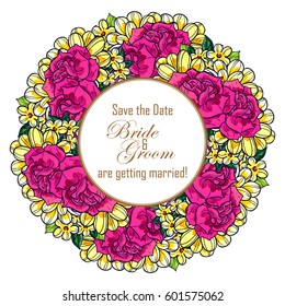 Romantic invitation. Wedding, marriage, bridal, birthday, Valentine's day.