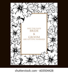 Romantic invitation. Wedding, marriage, bridal, birthday, Valentine's day.