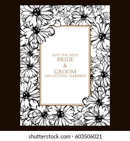 Romantic invitation. Wedding, marriage, bridal, birthday, Valentine's day.