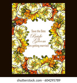 Romantic invitation. Wedding, marriage, bridal, birthday, Valentine's day.