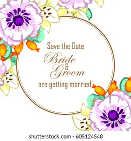 Romantic invitation. Wedding, marriage, bridal, birthday, Valentine's day.