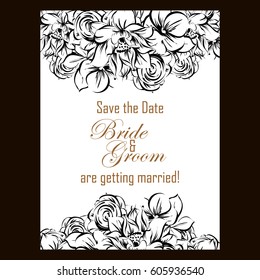 Romantic invitation. Wedding, marriage, bridal, birthday, Valentine's day.