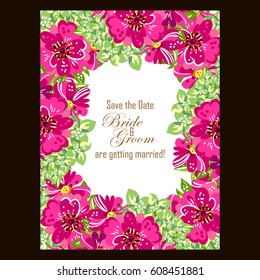 Romantic invitation. Wedding, marriage, bridal, birthday, Valentine's day.