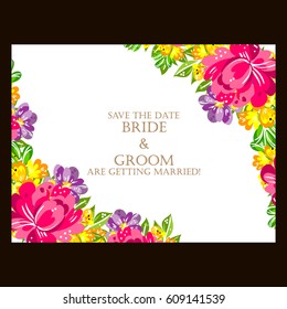 Romantic invitation. Wedding, marriage, bridal, birthday, Valentine's day.