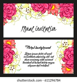 Romantic invitation. Wedding, marriage, bridal, birthday, Valentine's day.