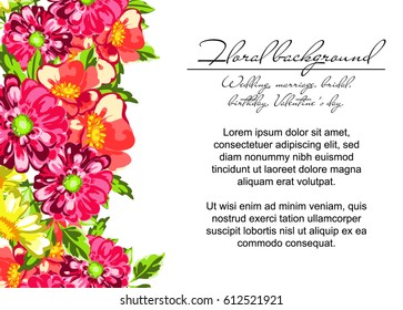 Romantic invitation. Wedding, marriage, bridal, birthday, Valentine's day.