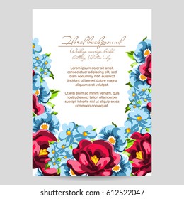 Romantic invitation. Wedding, marriage, bridal, birthday, Valentine's day.