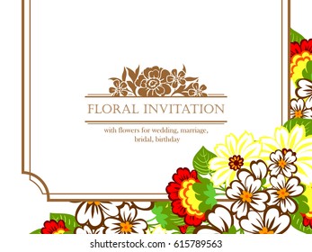 Romantic invitation. Wedding, marriage, bridal, birthday, Valentine's day.