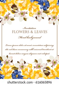 Romantic invitation. Wedding, marriage, bridal, birthday, Valentine's day.