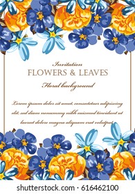 Romantic invitation. Wedding, marriage, bridal, birthday, Valentine's day.