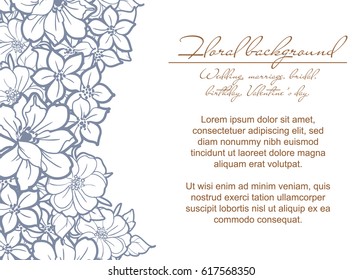 Romantic invitation. Wedding, marriage, bridal, birthday, Valentine's day.