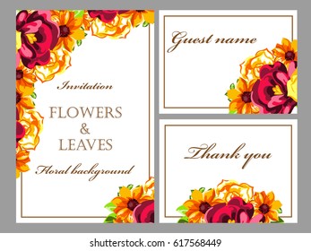 Romantic invitation. Wedding, marriage, bridal, birthday, Valentine's day.