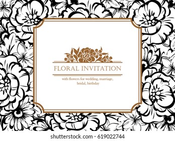 Romantic invitation. Wedding, marriage, bridal, birthday, Valentine's day.