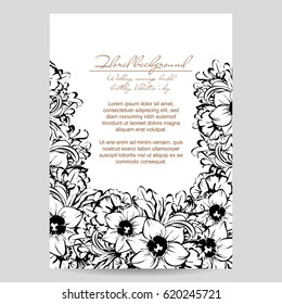 Romantic invitation. Wedding, marriage, bridal, birthday, Valentine's day.