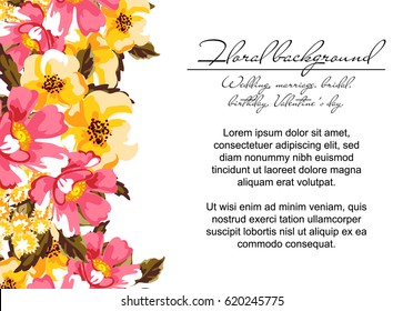 Romantic invitation. Wedding, marriage, bridal, birthday, Valentine's day.