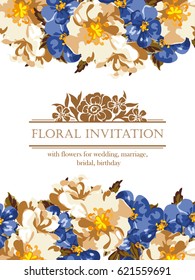 Romantic invitation. Wedding, marriage, bridal, birthday, Valentine's day.