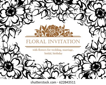 Romantic invitation. Wedding, marriage, bridal, birthday, Valentine's day.