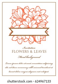Romantic invitation. Wedding, marriage, bridal, birthday, Valentine's day.