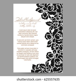 Romantic invitation. Wedding, marriage, bridal, birthday, Valentine's day.
