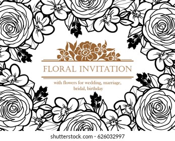 Romantic invitation. Wedding, marriage, bridal, birthday, Valentine's day. Romantic invitation. Wedding, marriage, bridal, birthday, Valentine's day.