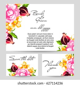 Romantic invitation. Wedding, marriage, bridal, birthday, Valentine's day.