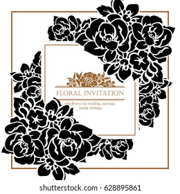 Romantic invitation. Wedding, marriage, bridal, birthday, Valentine's day.