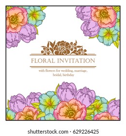 Romantic invitation. Wedding, marriage, bridal, birthday, Valentine's day.