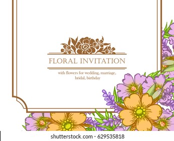Romantic invitation. Wedding, marriage, bridal, birthday, Valentine's day.