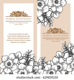 Romantic invitation. Wedding, marriage, bridal, birthday, Valentine's day.