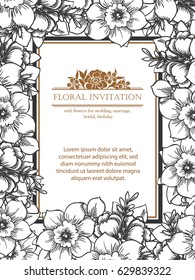 Romantic invitation. Wedding, marriage, bridal, birthday, Valentine's day.