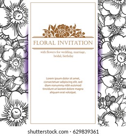 Romantic invitation. Wedding, marriage, bridal, birthday, Valentine's day.