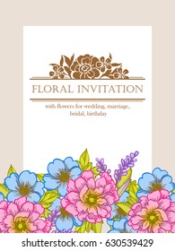 Romantic invitation. Wedding, marriage, bridal, birthday, Valentine's day.