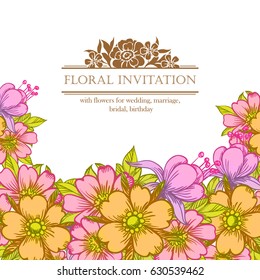 Romantic invitation. Wedding, marriage, bridal, birthday, Valentine's day.