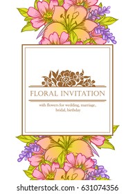 Romantic invitation. Wedding, marriage, bridal, birthday, Valentine's day.