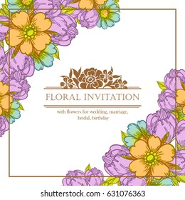 Romantic invitation. Wedding, marriage, bridal, birthday, Valentine's day.