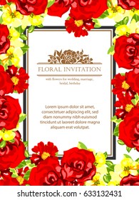 Romantic invitation. Wedding, marriage, bridal, birthday, Valentine's day.