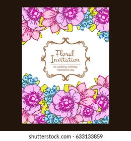 Romantic invitation. Wedding, marriage, bridal, birthday, Valentine's day.