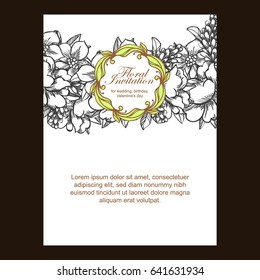 Romantic invitation. Wedding, marriage, bridal, birthday, Valentine's day.
