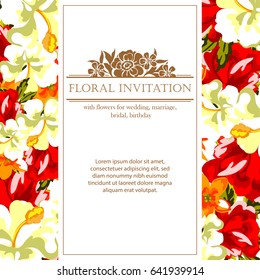 Romantic invitation. Wedding, marriage, bridal, birthday, Valentine's day.