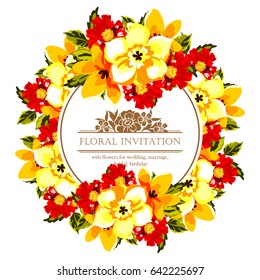 Romantic invitation. Wedding, marriage, bridal, birthday, Valentine's day.