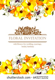 Romantic invitation. Wedding, marriage, bridal, birthday, Valentine's day.