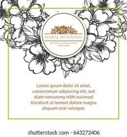 Romantic invitation. Wedding, marriage, bridal, birthday, Valentine's day.