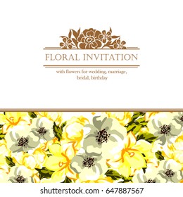 Romantic invitation. Wedding, marriage, bridal, birthday, Valentine's day.